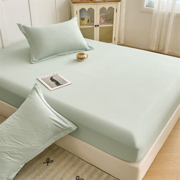 91家纺网 家纺一手货源 找家纺 梦舒羽 2025新款针织棉双层纱枕头套双人枕套枕芯套宿舍单人枕头内胆套 浅清绿