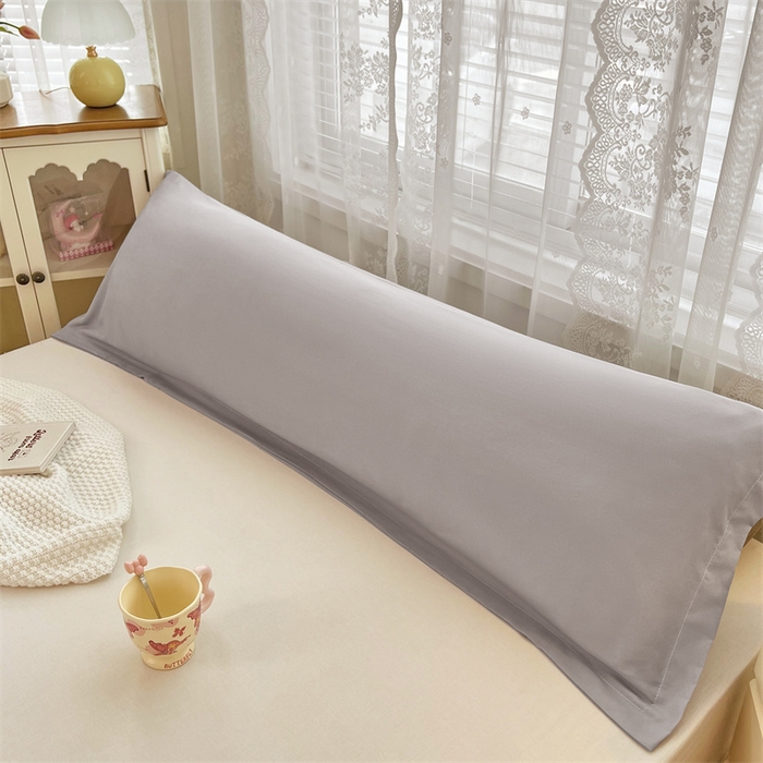 91家纺网 家纺一手货源 找家纺 梦舒羽 2025新款针织棉双层纱枕头套亲肤双人枕套枕芯套枕头内胆套 浅灰