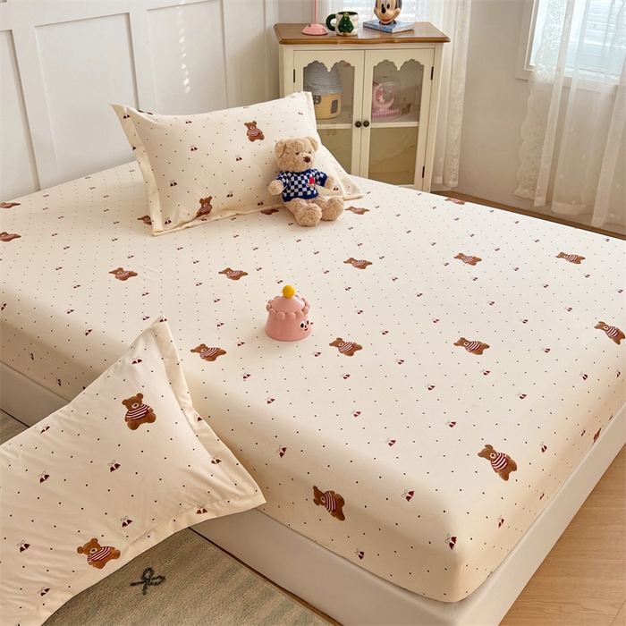 91家纺网 家纺一手货源 找家纺 梦舒羽 2025新款针织棉双层纱枕头套双人枕套枕芯套宿舍单人枕头内胆套 童话小熊