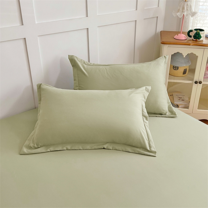 91家纺网 家纺一手货源 找家纺 梦舒羽 2025新款针织棉双层纱双层纱床笠罩全包席梦思床垫保护罩 豆绿