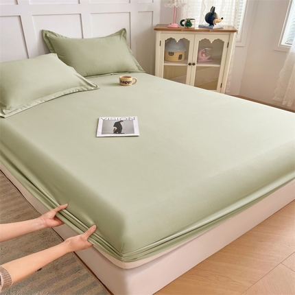 91家纺网 家纺一手货源 找家纺 （总）梦舒羽 2025新款针织棉双层纱双层纱床笠罩全包席梦思床垫保护罩