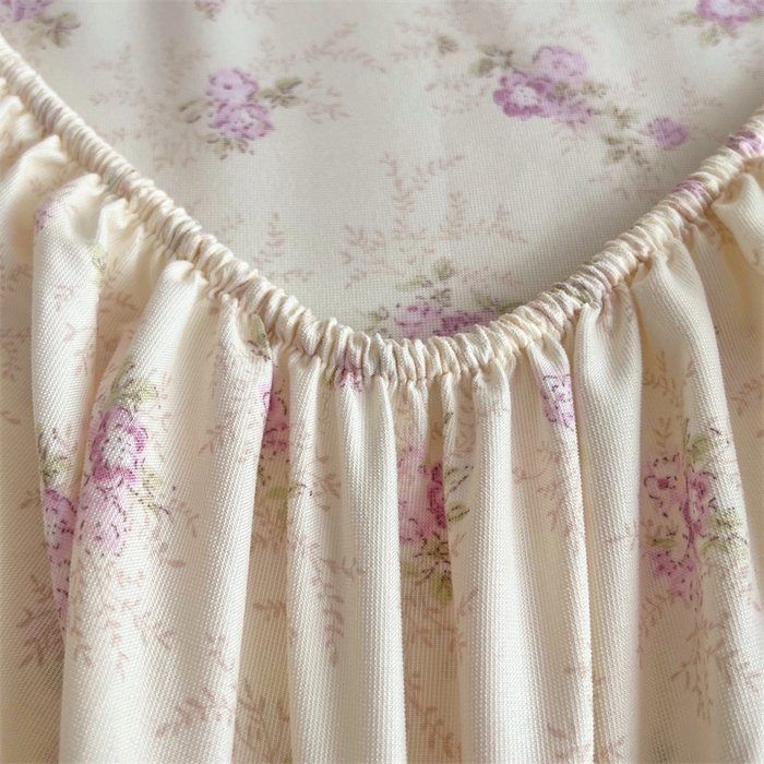 91家纺网 家纺一手货源 找家纺 梦舒羽 2025新款针织棉双层纱双层纱床笠罩全包席梦思床垫保护罩 花朝如约