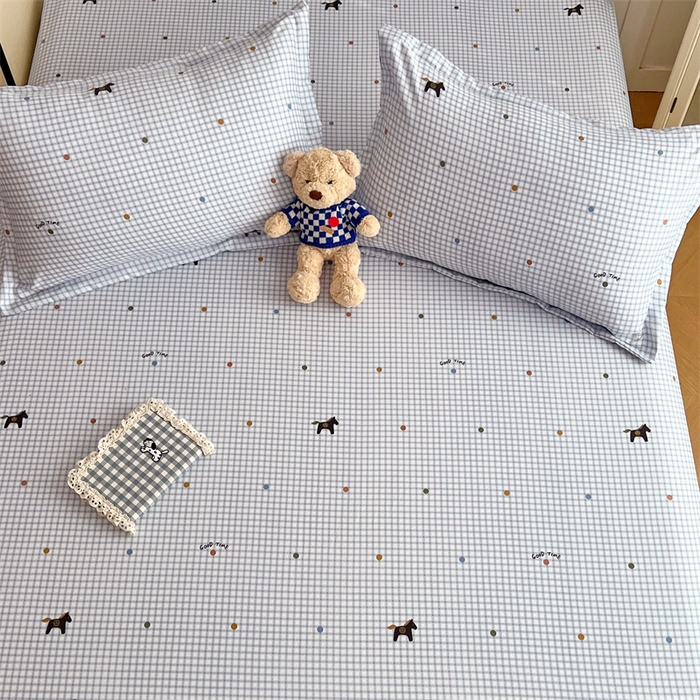 91家纺网 家纺一手货源 找家纺 梦舒羽 2025新款针织棉双层纱枕头套双人枕套枕芯套宿舍单人枕头内胆套 奇幻木马