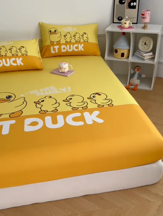 91家纺网 家纺一手货源 找家纺 梦舒羽 2025新款正版授权全棉枕套卡通枕芯套枕头内胆套儿童抱枕套 旅行鸭