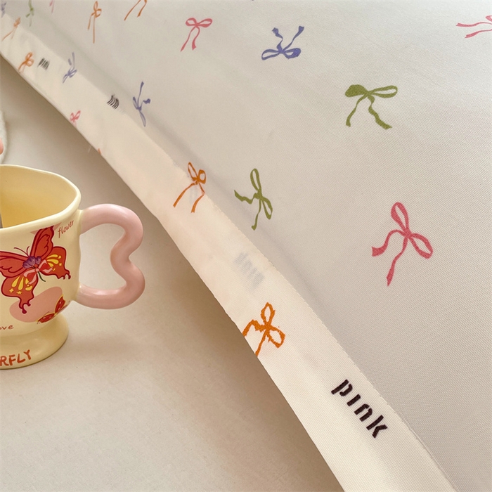 91家纺网 家纺一手货源 找家纺 圣比熊 2025新款针织棉双层纱枕头套亲肤双人枕套枕芯套枕头内胆套 彩色心情