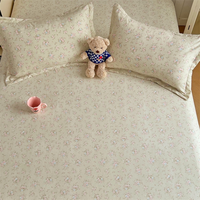 91家纺网 家纺一手货源 找家纺 圣比熊 2025新款针织棉双层纱枕头套双人枕套枕芯套宿舍单人枕头内胆套 花开半夏