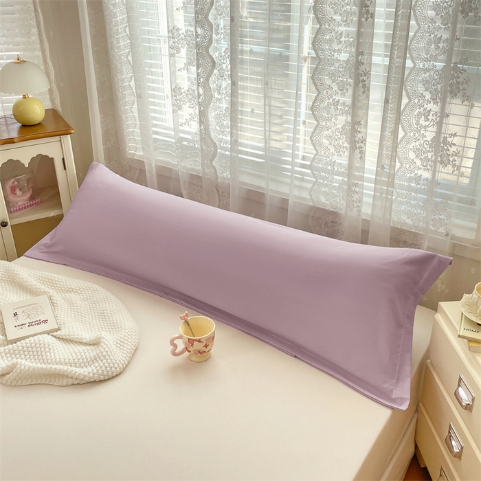 91家纺网 家纺一手货源 找家纺 梦舒羽 2025新款针织棉双层纱枕头套亲肤双人枕套枕芯套枕头内胆套 香芋紫