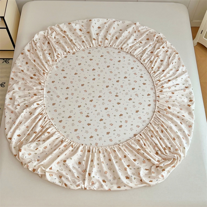 91家纺网 家纺一手货源 找家纺 梦舒羽 2025新款针织棉双层纱双层纱床笠罩全包席梦思床垫保护罩 蛋糕萌犬