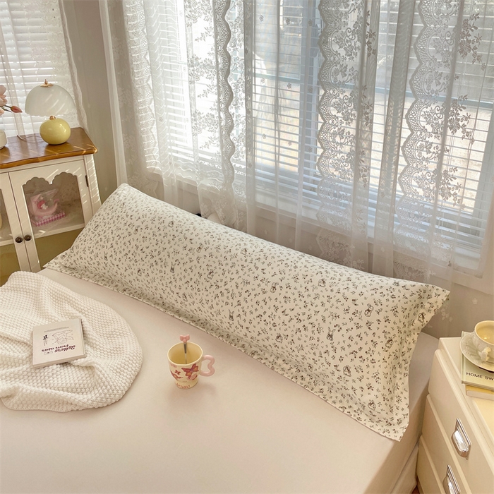 91家纺网 家纺一手货源 找家纺 梦舒羽 2025新款针织棉双层纱枕头套亲肤双人枕套枕芯套枕头内胆套 花仙子