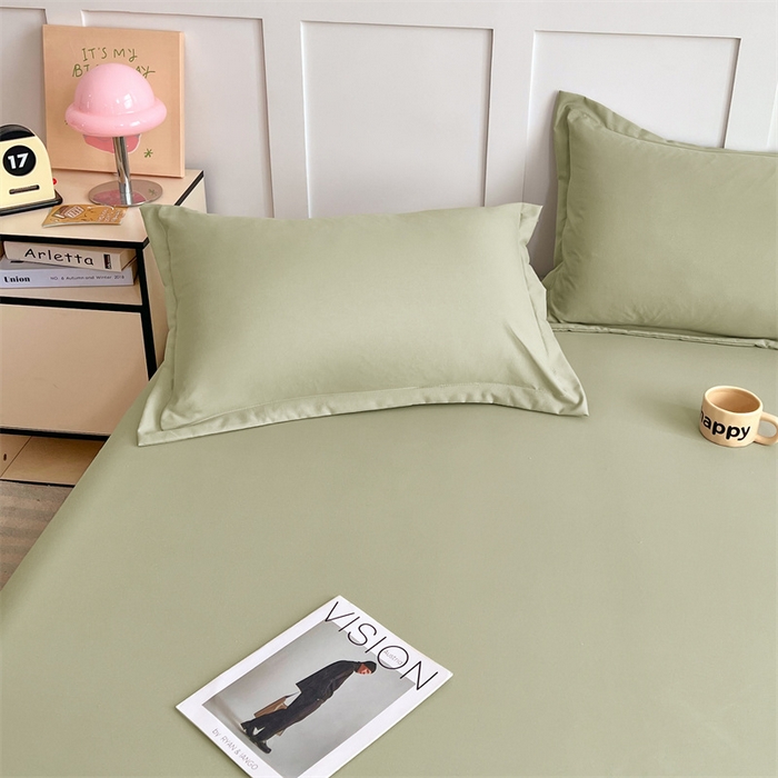 91家纺网 家纺一手货源 找家纺 梦舒羽 2025新款针织棉双层纱枕头套双人枕套枕芯套宿舍单人枕头内胆套 豆绿