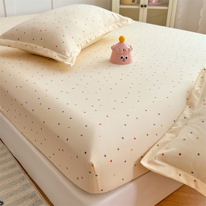 91家纺网 家纺一手货源 找家纺 梦舒羽 2025新款针织棉双层纱双层纱床笠罩全包席梦思床垫保护罩 缤纷乐园