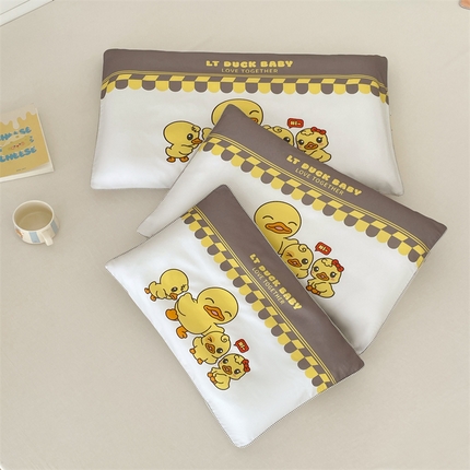 梦舒羽 2025新款正版授权全棉枕套卡通枕芯套枕头内胆套儿童抱枕套 萌鸭一族-白