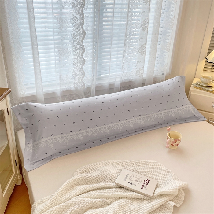 91家纺网 家纺一手货源 找家纺 梦舒羽 2025新款针织棉双层纱枕头套亲肤双人枕套枕芯套枕头内胆套 蝴蝶结