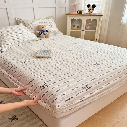 91家纺网 家纺一手货源 找家纺 梦舒羽 2025新款针织棉双层纱双层纱床笠罩全包席梦思床垫保护罩 时尚先生