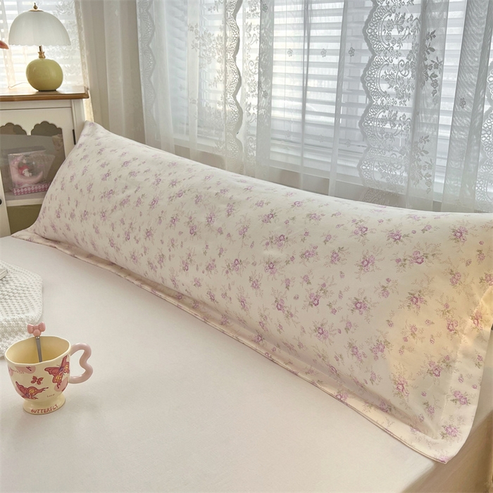 91家纺网 家纺一手货源 找家纺 梦舒羽 2025新款针织棉双层纱枕头套亲肤双人枕套枕芯套枕头内胆套 花朝如约