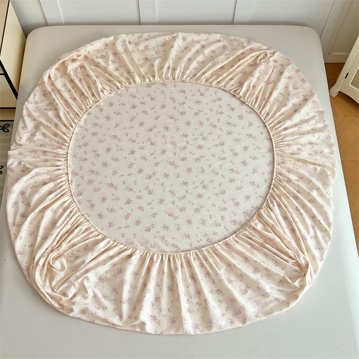 91家纺网 家纺一手货源 找家纺 梦舒羽 2025新款针织棉双层纱双层纱床笠罩全包席梦思床垫保护罩 花朝如约