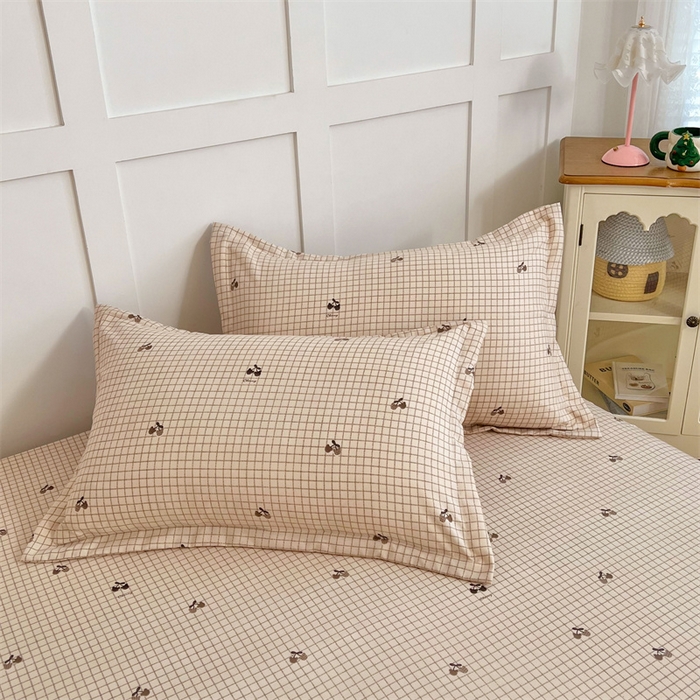 91家纺网 家纺一手货源 找家纺 梦舒羽 2025新款针织棉双层纱枕头套双人枕套枕芯套宿舍单人枕头内胆套 樱桃小熊