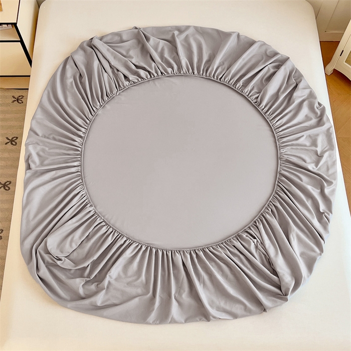 91家纺网 家纺一手货源 找家纺 梦舒羽 2025新款针织棉双层纱双层纱床笠罩全包席梦思床垫保护罩 浅灰