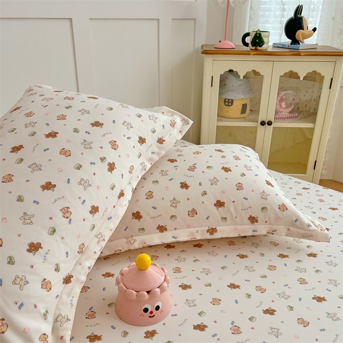 91家纺网 家纺一手货源 找家纺 圣比熊 2025新款针织棉双层纱枕头套双人枕套枕芯套宿舍单人枕头内胆套 蛋糕萌犬