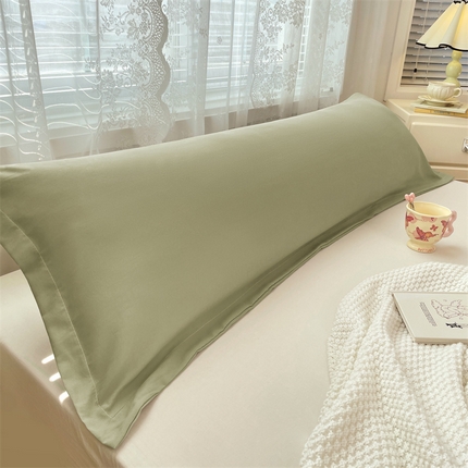 91家纺网 家纺一手货源 找家纺 梦舒羽 2025新款针织棉双层纱枕头套亲肤双人枕套枕芯套枕头内胆套 豆绿