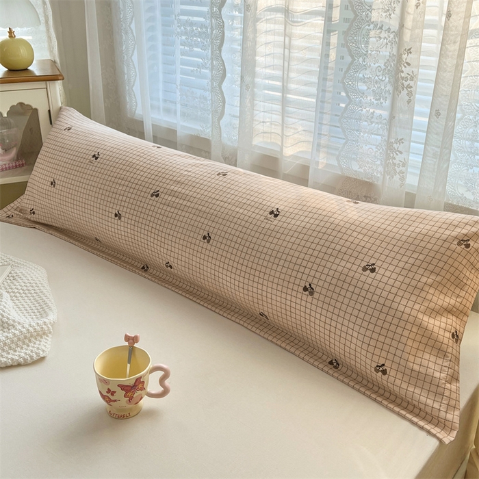 91家纺网 家纺一手货源 找家纺 梦舒羽 2025新款针织棉双层纱枕头套亲肤双人枕套枕芯套枕头内胆套 樱桃小熊