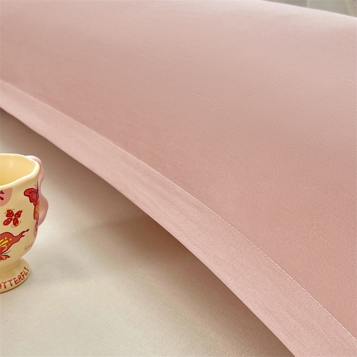 91家纺网 家纺一手货源 找家纺 梦舒羽 2025新款针织棉双层纱枕头套亲肤双人枕套枕芯套枕头内胆套 浅粉