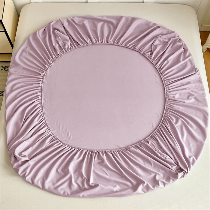 91家纺网 家纺一手货源 找家纺 梦舒羽 2025新款针织棉双层纱双层纱床笠罩全包席梦思床垫保护罩 香芋紫