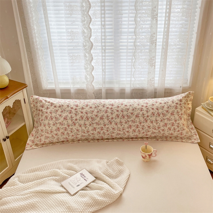 91家纺网 家纺一手货源 找家纺 梦舒羽 2025新款针织棉双层纱枕头套亲肤双人枕套枕芯套枕头内胆套 情迷花海