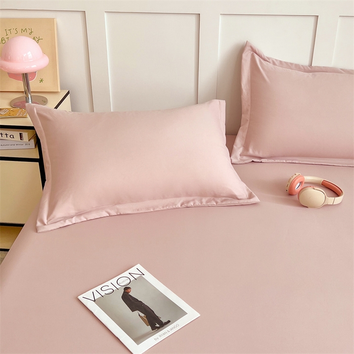 91家纺网 家纺一手货源 找家纺 梦舒羽 2025新款针织棉双层纱枕头套双人枕套枕芯套宿舍单人枕头内胆套 浅粉