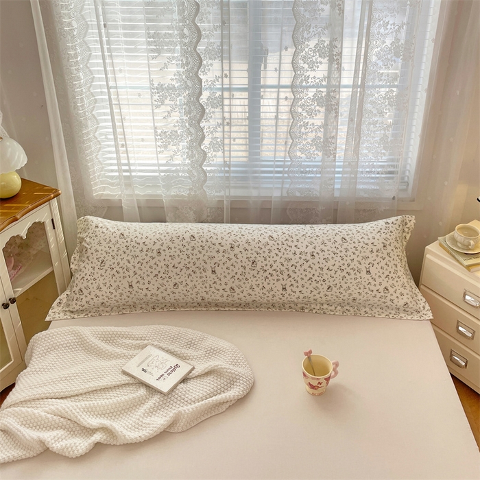 91家纺网 家纺一手货源 找家纺 梦舒羽 2025新款针织棉双层纱枕头套亲肤双人枕套枕芯套枕头内胆套 花仙子