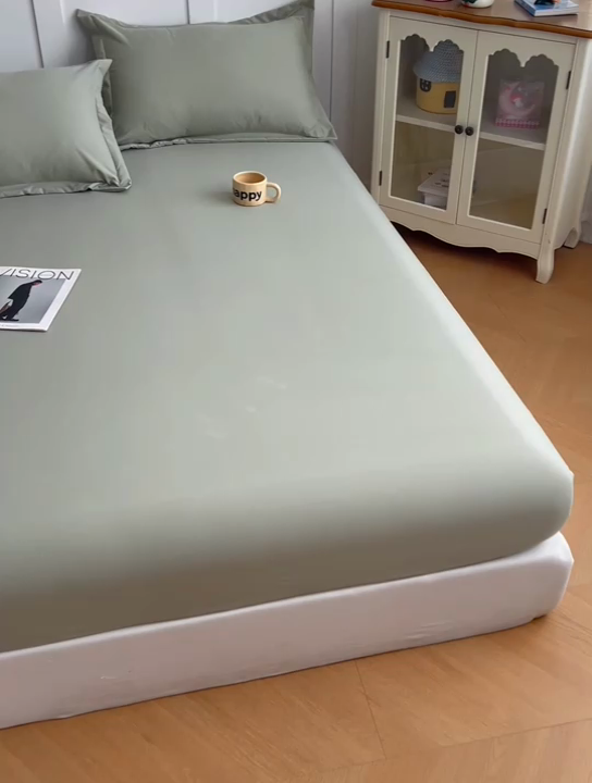 91家纺网 家纺一手货源 找家纺 梦舒羽 2025新款针织棉双层纱枕头套亲肤双人枕套枕芯套枕头内胆套 豆绿