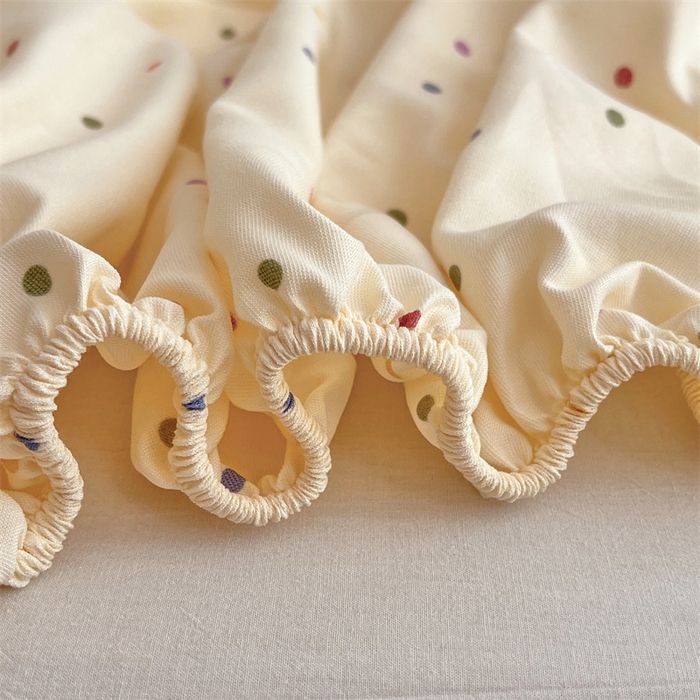 91家纺网 家纺一手货源 找家纺 圣比熊 2025新款针织棉双层纱床笠罩全包席梦思床垫保护罩 缤纷乐园