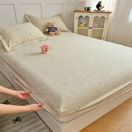 91家纺网 家纺一手货源 找家纺 （总）圣比熊 2025新款针织棉双层纱床笠罩全包席梦思床垫保护罩