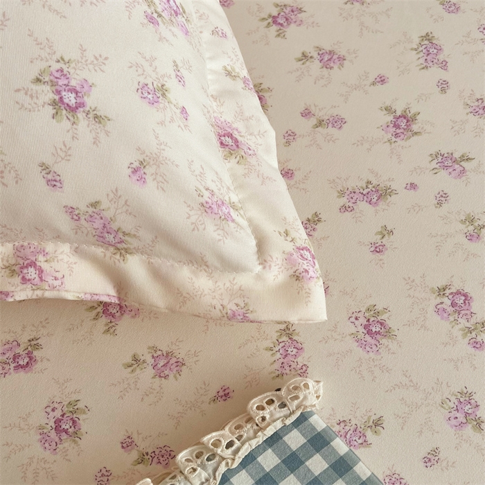 91家纺网 家纺一手货源 找家纺 梦舒羽 2025新款针织棉双层纱枕头套双人枕套枕芯套宿舍单人枕头内胆套 花朝如约