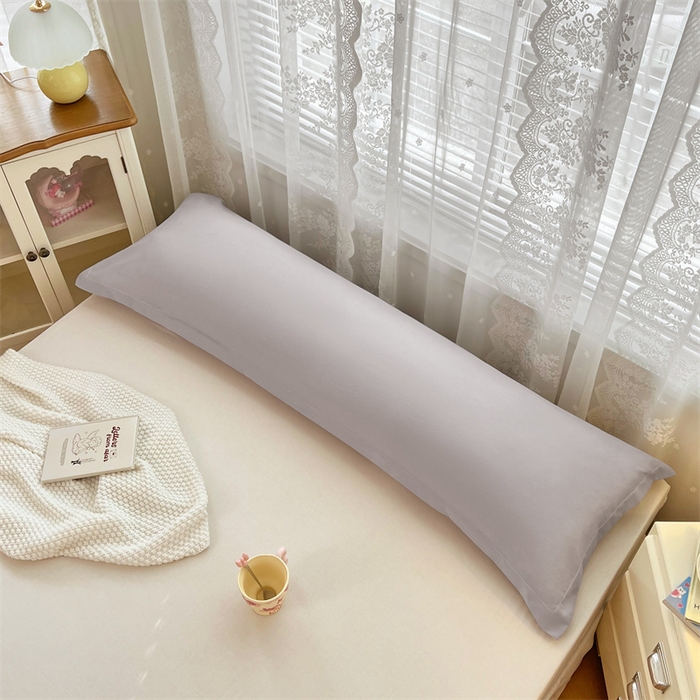 91家纺网 家纺一手货源 找家纺 梦舒羽 2025新款针织棉双层纱枕头套亲肤双人枕套枕芯套枕头内胆套 浅灰