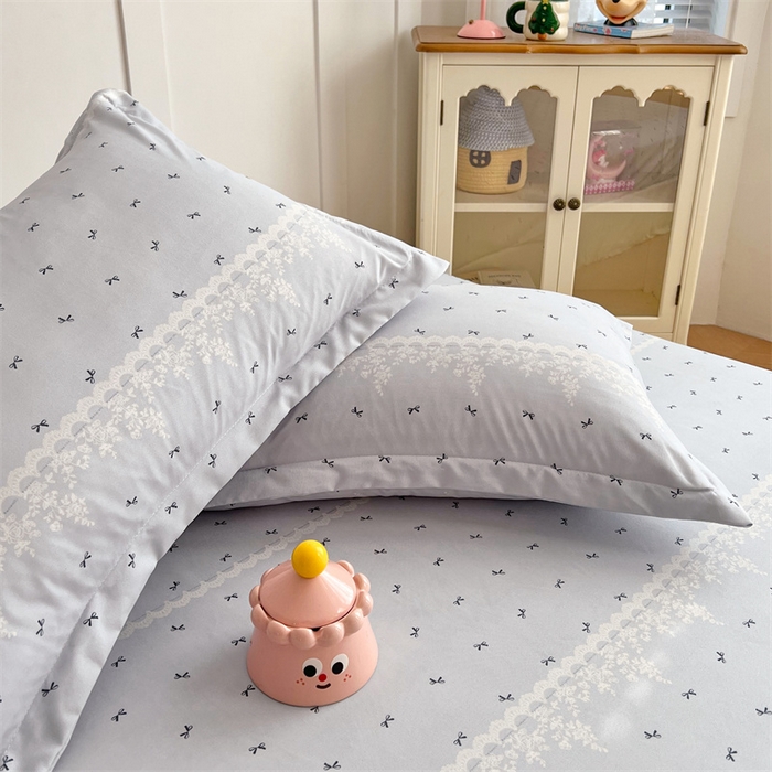 91家纺网 家纺一手货源 找家纺 梦舒羽 2025新款针织棉双层纱枕头套双人枕套枕芯套宿舍单人枕头内胆套 蝴蝶结