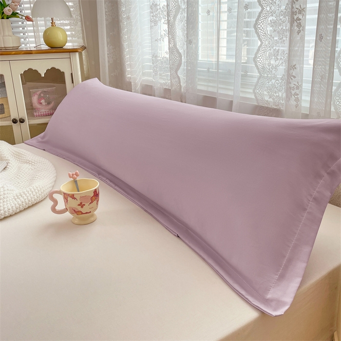 91家纺网 家纺一手货源 找家纺 梦舒羽 2025新款针织棉双层纱枕头套亲肤双人枕套枕芯套枕头内胆套 香芋紫