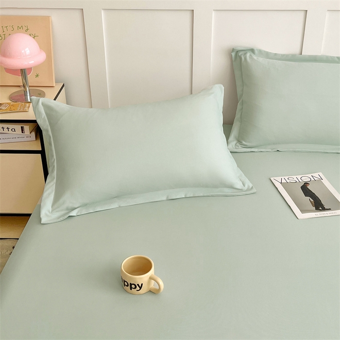 91家纺网 家纺一手货源 找家纺 梦舒羽 2025新款针织棉双层纱枕头套双人枕套枕芯套宿舍单人枕头内胆套 浅清绿