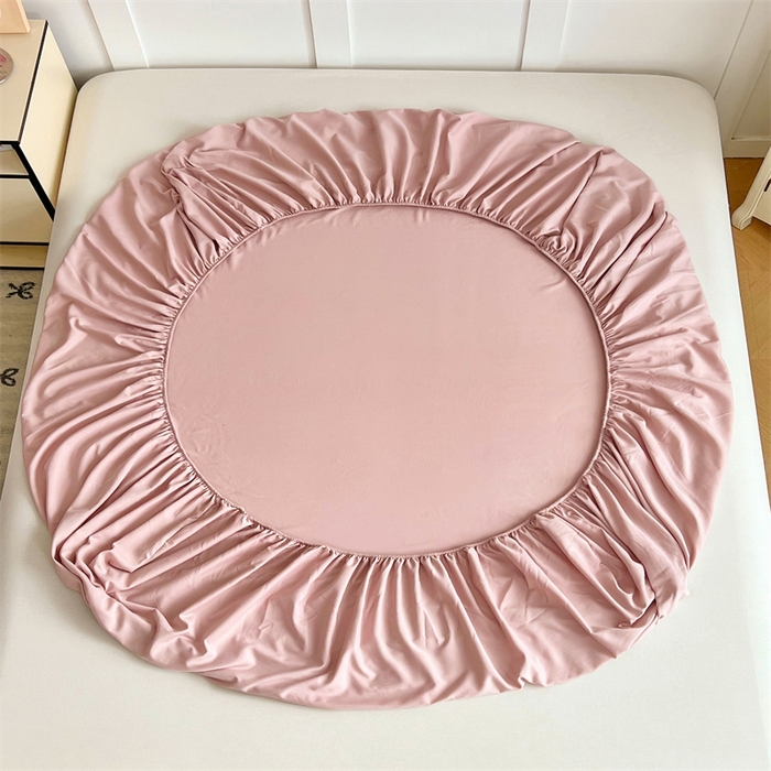 91家纺网 家纺一手货源 找家纺 梦舒羽 2025新款针织棉双层纱双层纱床笠罩全包席梦思床垫保护罩 浅粉