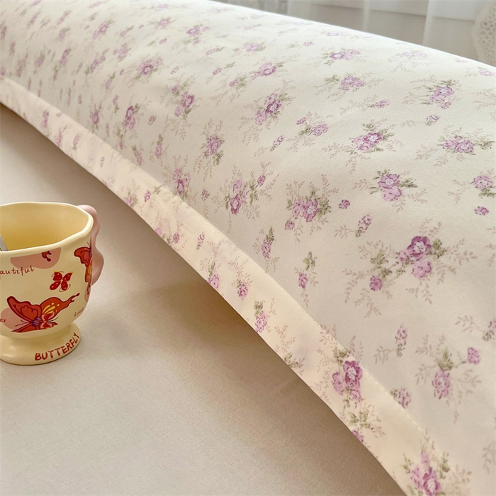 91家纺网 家纺一手货源 找家纺 梦舒羽 2025新款针织棉双层纱枕头套亲肤双人枕套枕芯套枕头内胆套 花朝如约