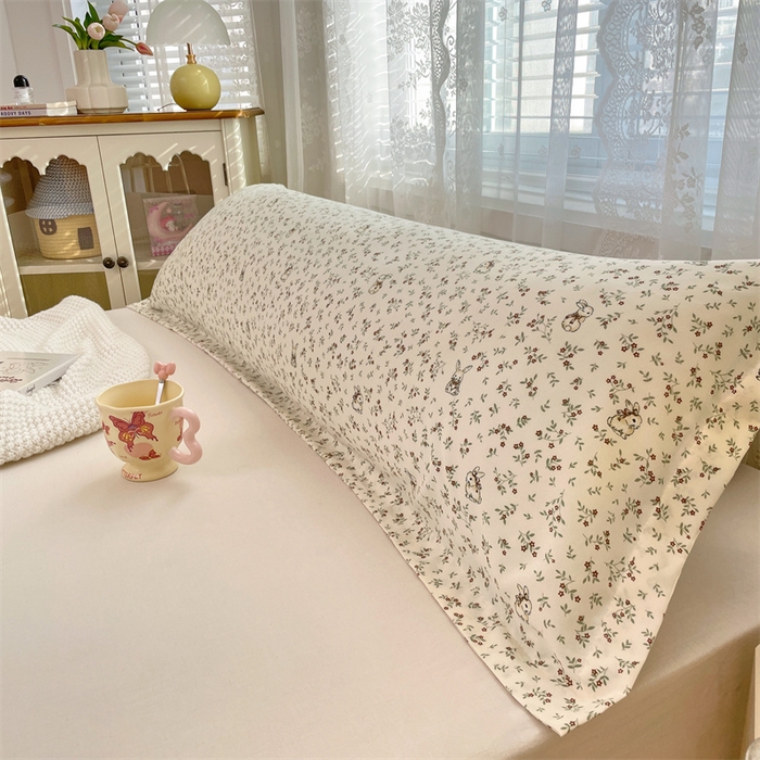 91家纺网 家纺一手货源 找家纺 梦舒羽 2025新款针织棉双层纱枕头套亲肤双人枕套枕芯套枕头内胆套 花仙子