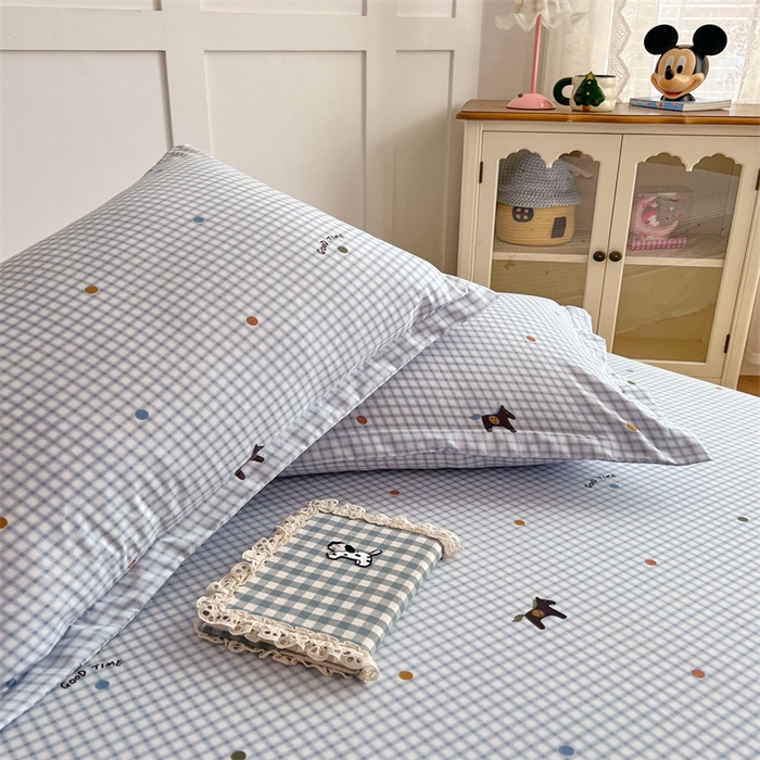 91家纺网 家纺一手货源 找家纺 梦舒羽 2025新款针织棉双层纱枕头套双人枕套枕芯套宿舍单人枕头内胆套 奇幻木马