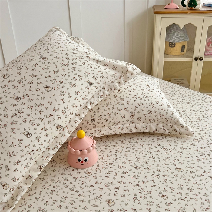 91家纺网 家纺一手货源 找家纺 圣比熊 2025新款针织棉双层纱枕头套双人枕套枕芯套宿舍单人枕头内胆套 花仙子