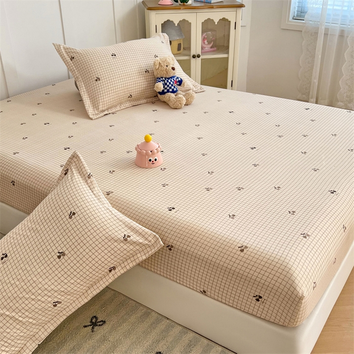 91家纺网 家纺一手货源 找家纺 梦舒羽 2025新款针织棉双层纱枕头套双人枕套枕芯套宿舍单人枕头内胆套 樱桃小熊