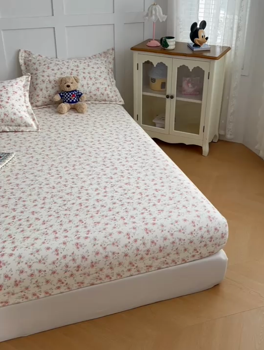 91家纺网 家纺一手货源 找家纺 梦舒羽 2025新款针织棉双层纱枕头套亲肤双人枕套枕芯套枕头内胆套 情迷花海