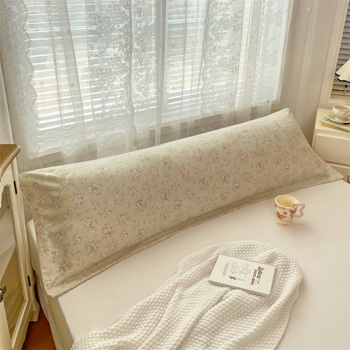 91家纺网 家纺一手货源 找家纺 梦舒羽 2025新款针织棉双层纱枕头套亲肤双人枕套枕芯套枕头内胆套 花开半夏