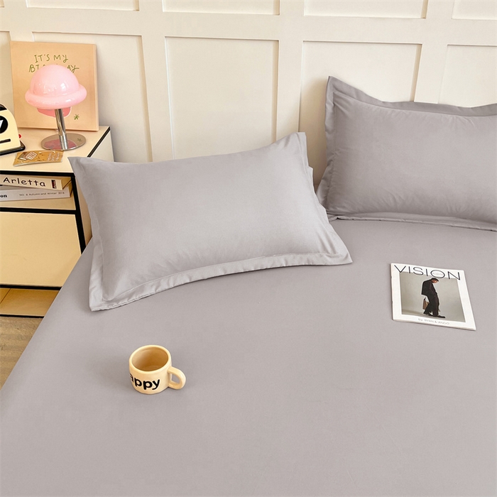 91家纺网 家纺一手货源 找家纺 梦舒羽 2025新款针织棉双层纱枕头套双人枕套枕芯套宿舍单人枕头内胆套 浅灰