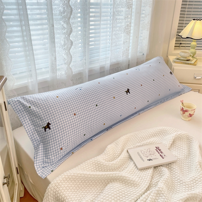 91家纺网 家纺一手货源 找家纺 梦舒羽 2025新款针织棉双层纱枕头套亲肤双人枕套枕芯套枕头内胆套 奇幻木马