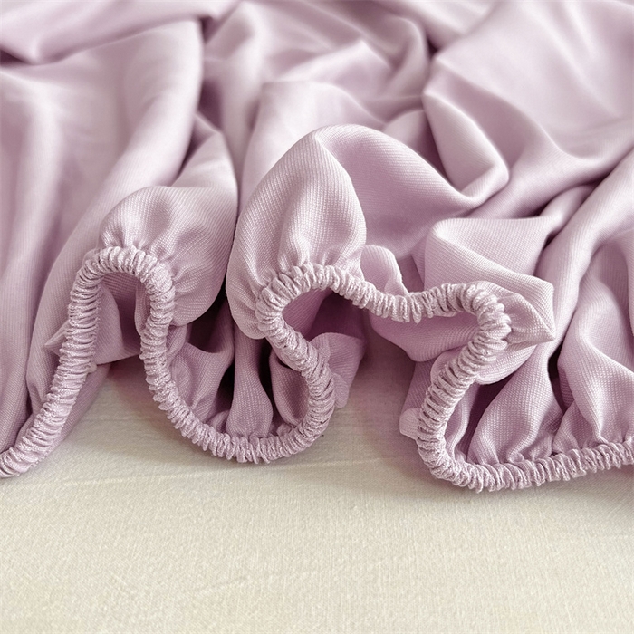 91家纺网 家纺一手货源 找家纺 梦舒羽 2025新款针织棉双层纱双层纱床笠罩全包席梦思床垫保护罩 香芋紫