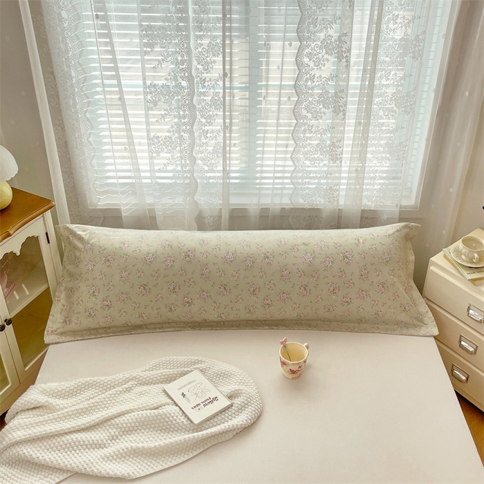 91家纺网 家纺一手货源 找家纺 梦舒羽 2025新款针织棉双层纱枕头套亲肤双人枕套枕芯套枕头内胆套 花开半夏